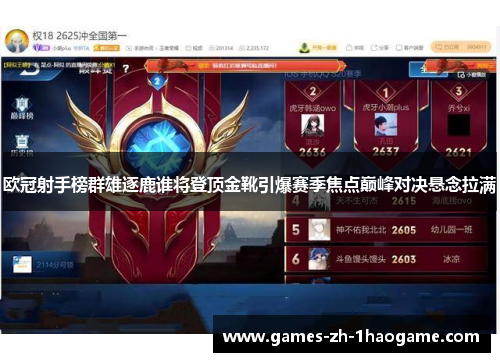 欧冠射手榜群雄逐鹿谁将登顶金靴引爆赛季焦点巅峰对决悬念拉满